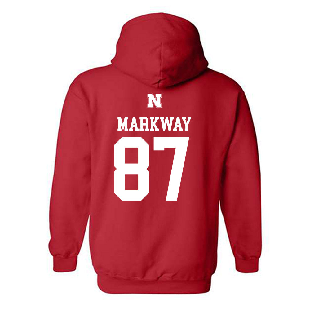 Nebraska - NCAA Football : Mac Markway - Generic Shersey Hooded Sweatshirt-1