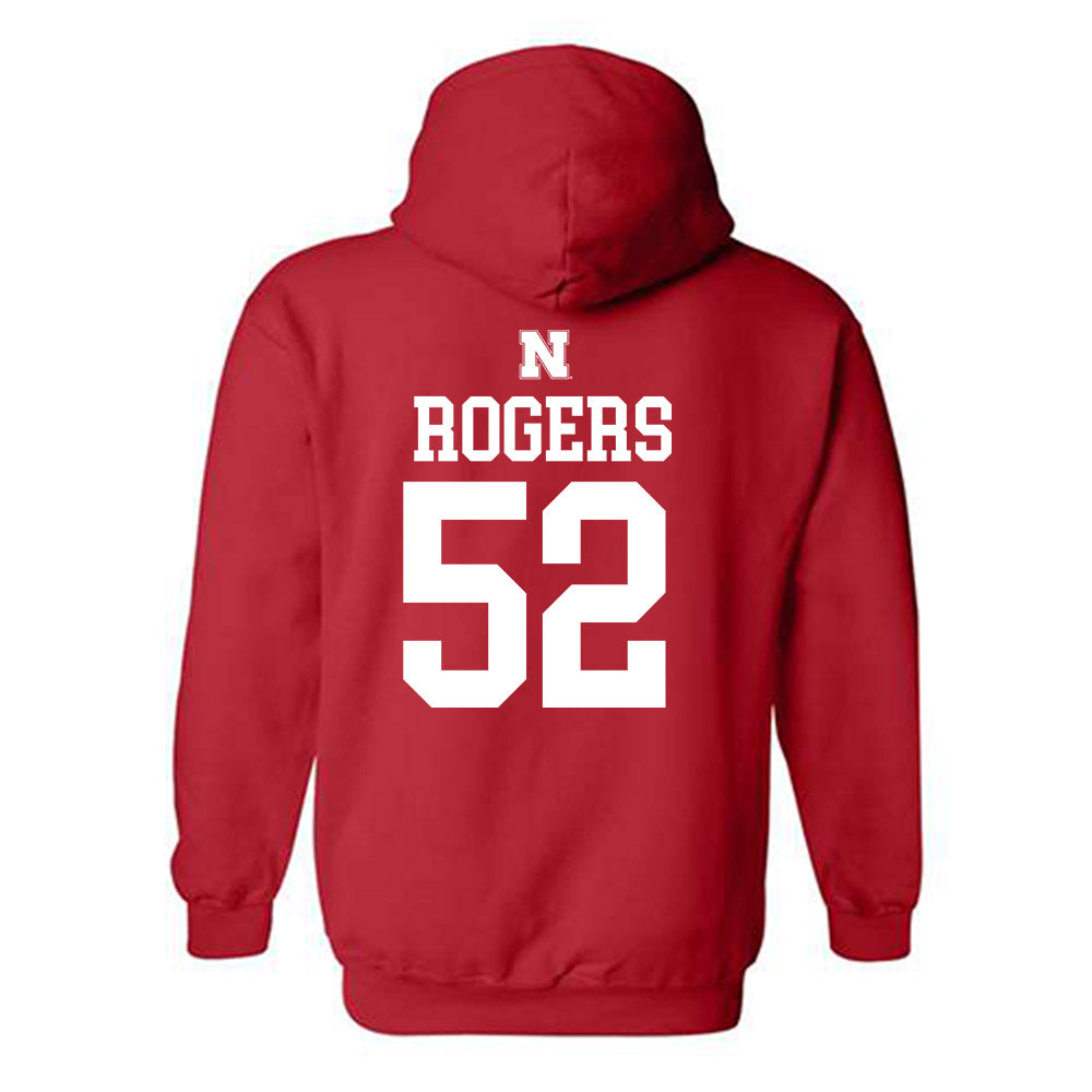 Nebraska - NCAA Football : Dylan Rogers - Generic Shersey Hooded Sweatshirt-1