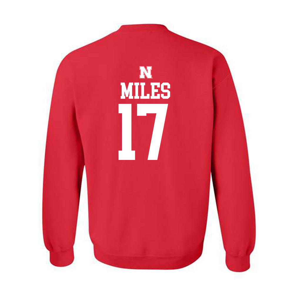 Nebraska - NCAA Women's Basketball : Ava Miles - Generic Shersey Crewneck Sweatshirt-1