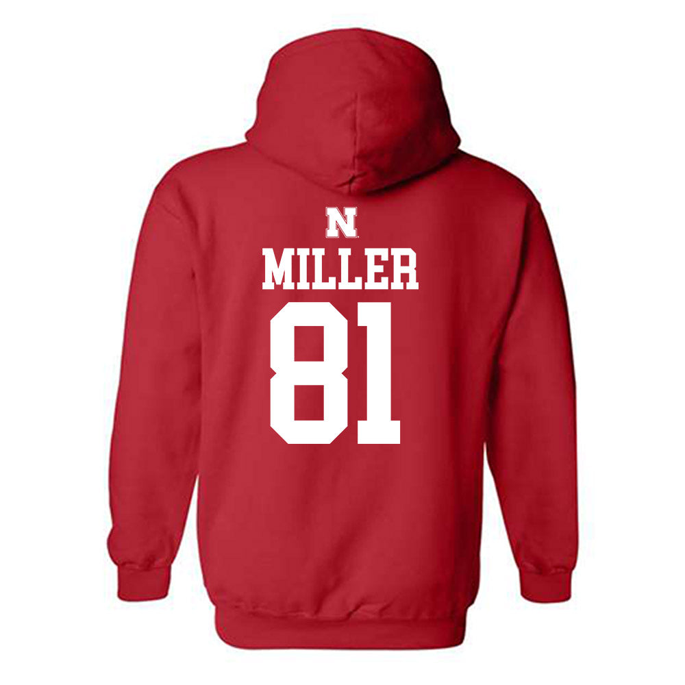 Nebraska - NCAA Football : Hayes Miller - Generic Shersey Hooded Sweatshirt-1