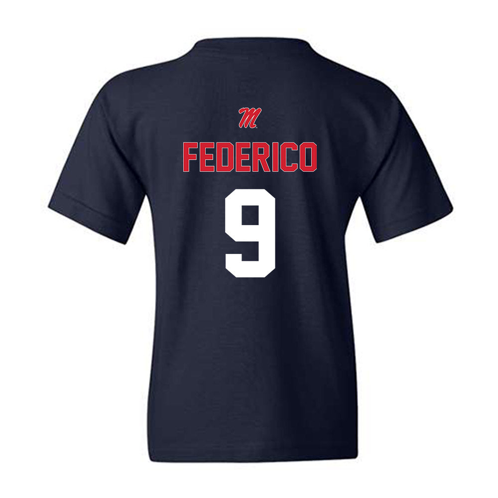 Ole Miss - NCAA Baseball : Hayden Federico - Sports Shersey Youth T-Shirt-1