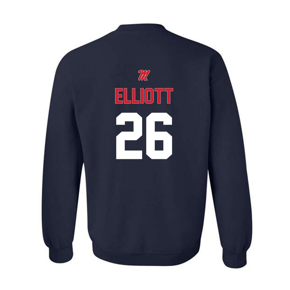 Ole Miss - NCAA Baseball : Hunter Elliott - Sports Shersey Crewneck Sweatshirt-1