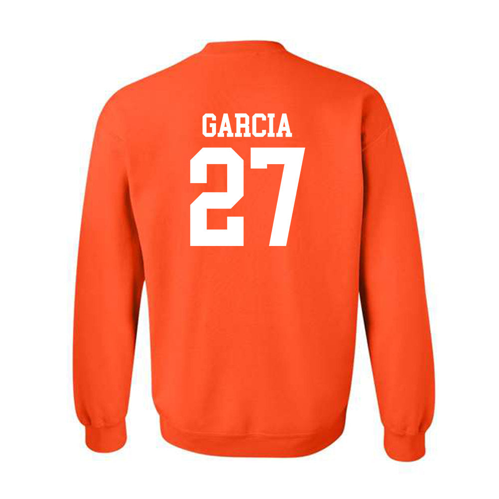 UTRGV - NCAA Baseball : Anthony Garcia - Orange Crewneck Sweatshirt-1
