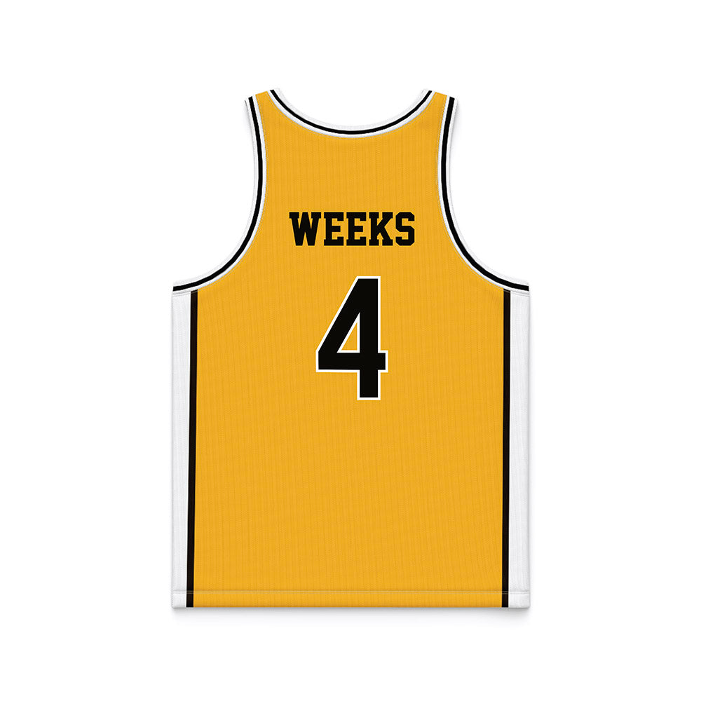 Southern Miss - NCAA Men's Basketball : Tylik Weeks - Gold Basketball Jersey-1