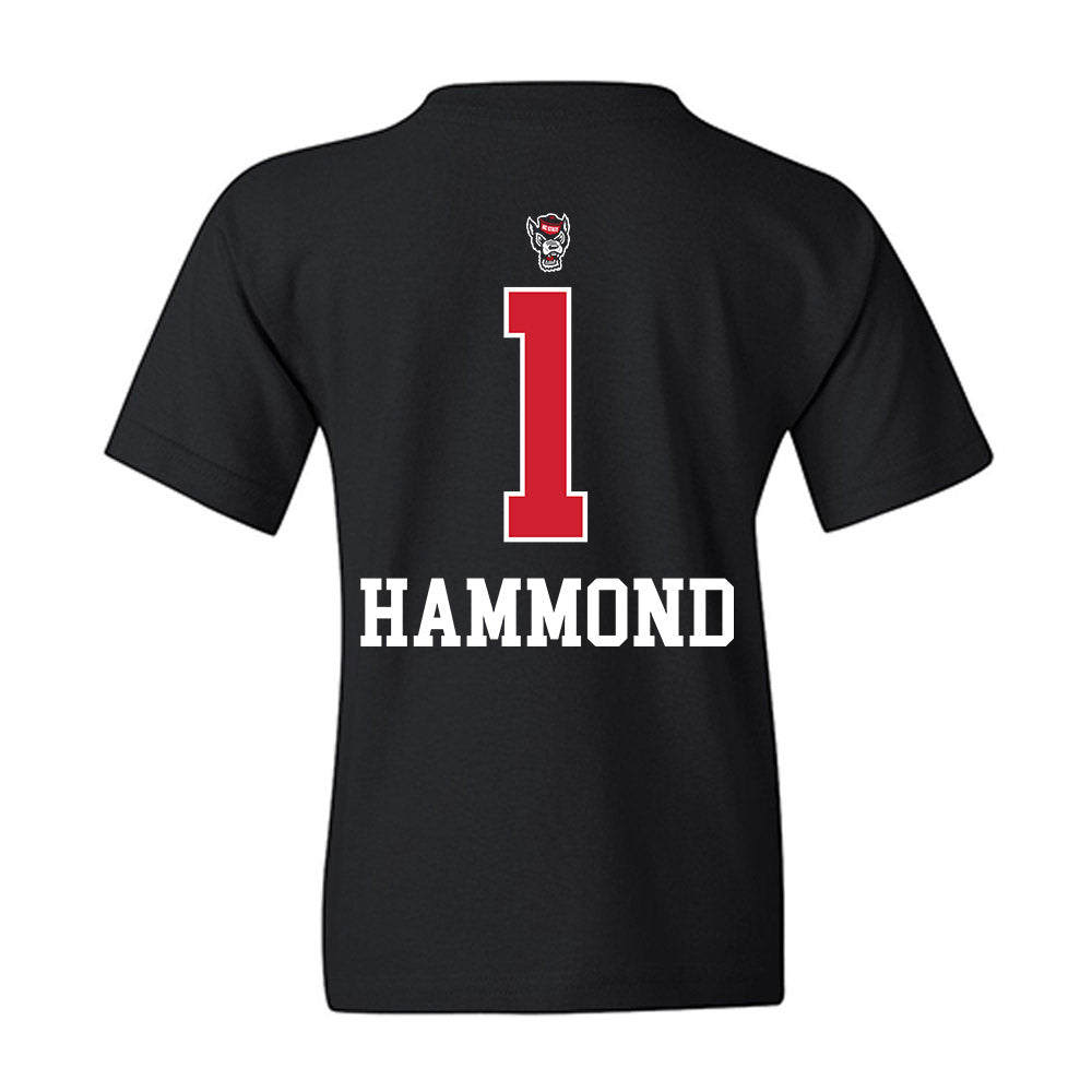 NC State - NCAA Men's Basketball : Christian Hammond - Sports Shersey Youth T-Shirt-1