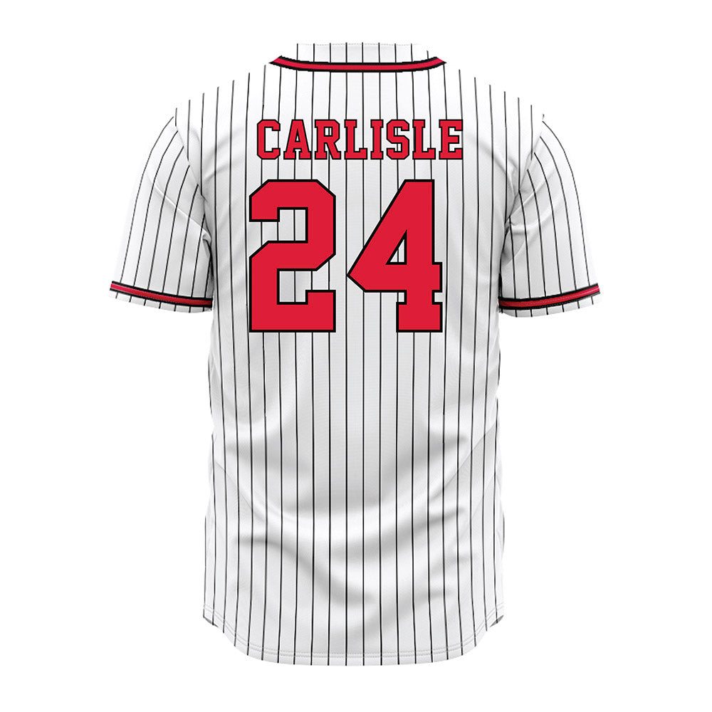 Lamar - NCAA Baseball : Tanner Carlisle - White Pinstripe Jersey-1