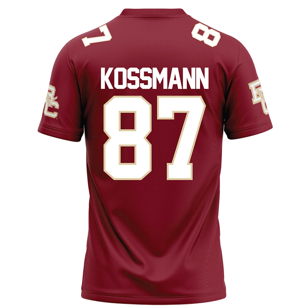 Boston College - NCAA Football : Cameron Kossmann - Maroon Football Jersey-1