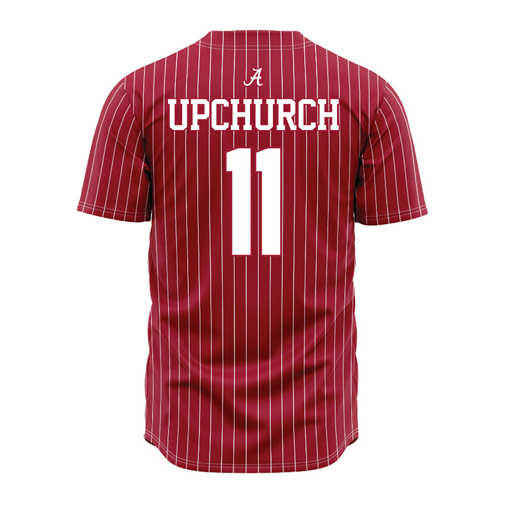 Alabama - NCAA Baseball : Myles Upchurch - Pinstripe Jersey-3