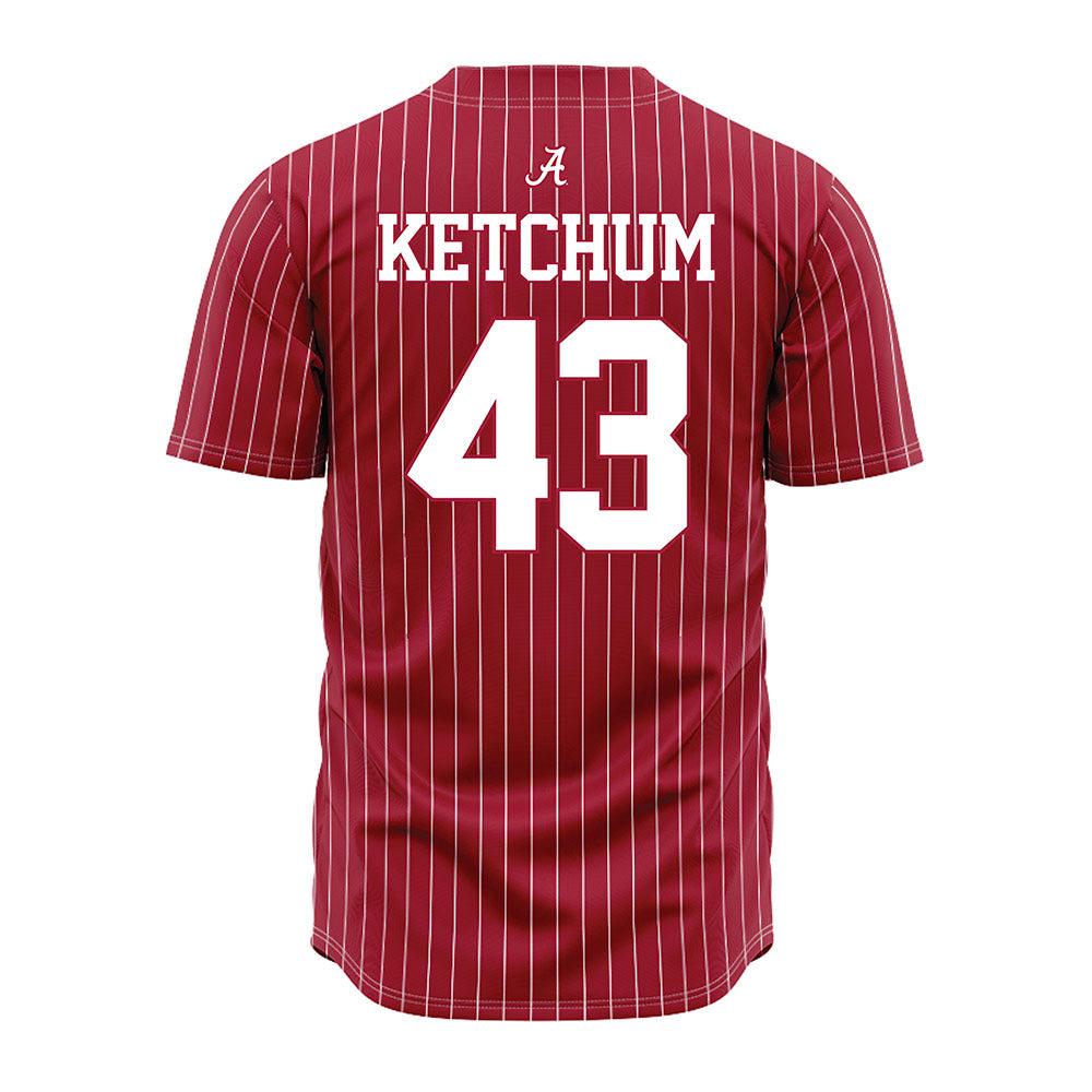 Alabama - NCAA Baseball : Jack Ketchum - Pinstripe Jersey-3