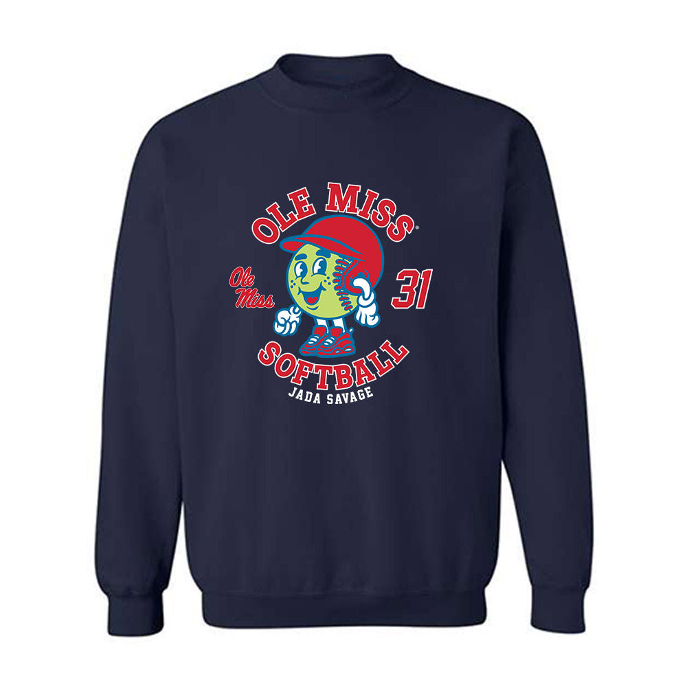 Ole Miss - NCAA Softball : Jada Savage - Fashion Shersey Crewneck Sweatshirt-0