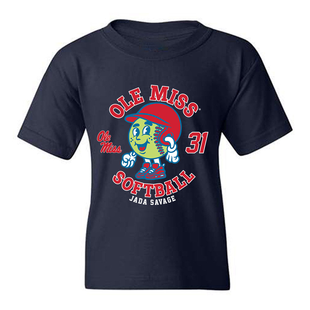 Ole Miss - NCAA Softball : Jada Savage - Fashion Shersey Youth T-Shirt-0