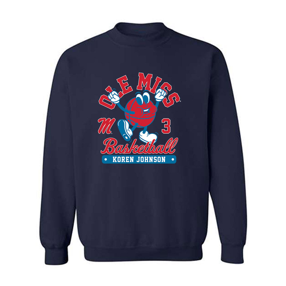 Ole Miss - NCAA Men's Basketball : Koren Johnson - Fashion Shersey Crewneck Sweatshirt-0
