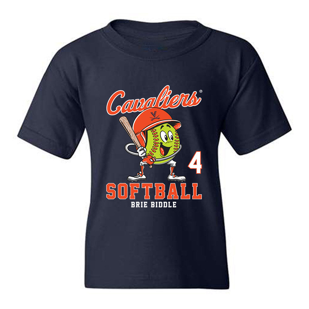 Virginia - NCAA Softball : Brie Biddle - Fashion Shersey Youth T-Shirt-0
