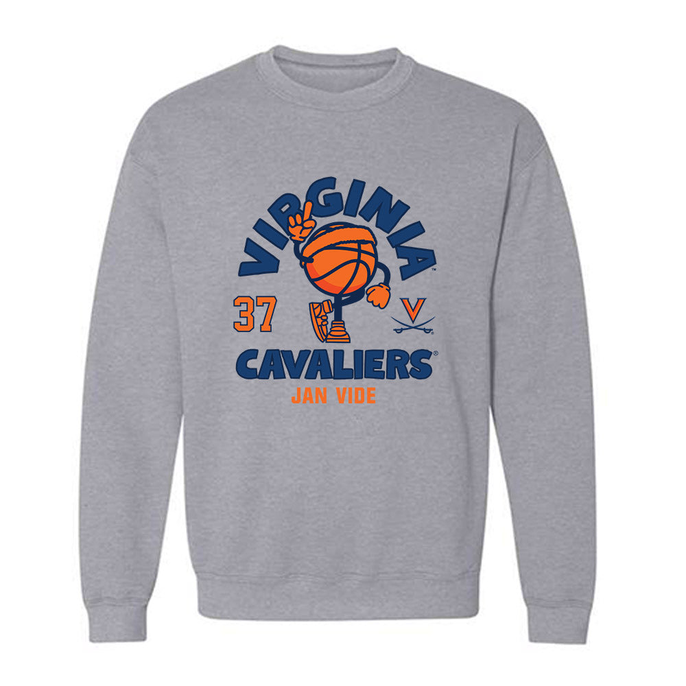 Virginia - NCAA Men's Basketball : Jan Vide - Fashion Shersey Crewneck Sweatshirt-0