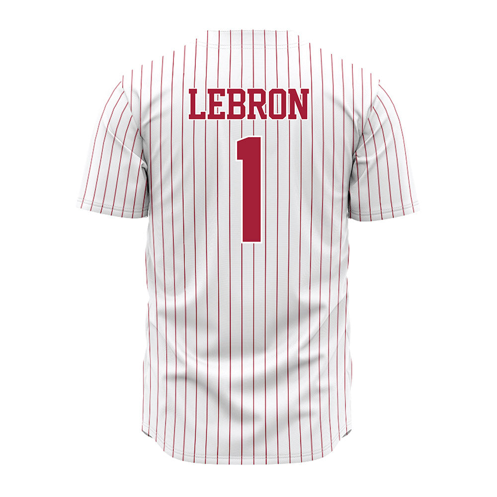 Alabama - NCAA Baseball : Justin Lebron - Pinstripe Jersey-3