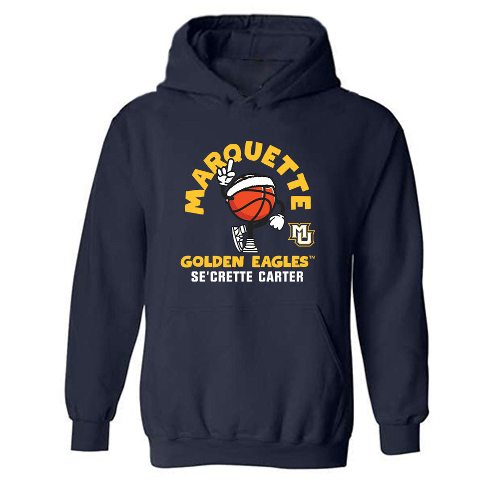 Marquette - NCAA Women's Basketball : Se'Crette Carter - Fashion Shersey Hooded Sweatshirt-0