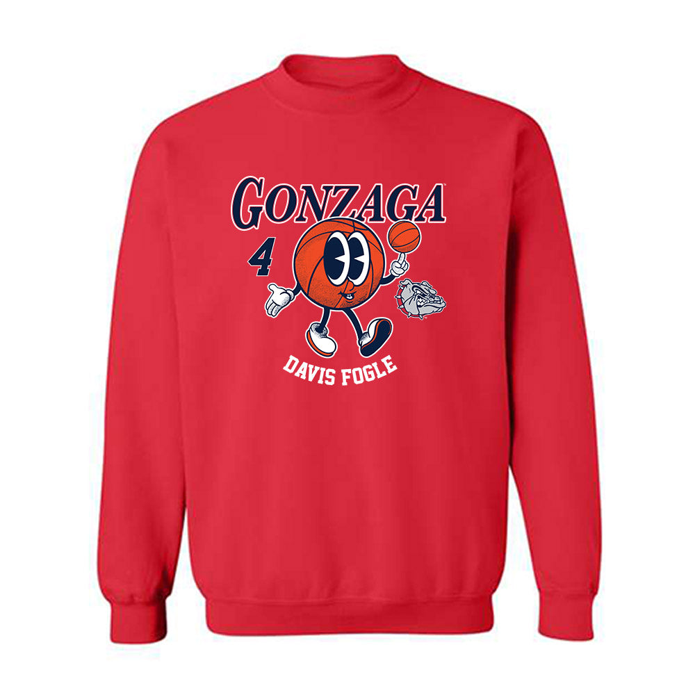 Gonzaga - NCAA Men's Basketball : Davis Fogle - Fashion Shersey Crewneck Sweatshirt-0