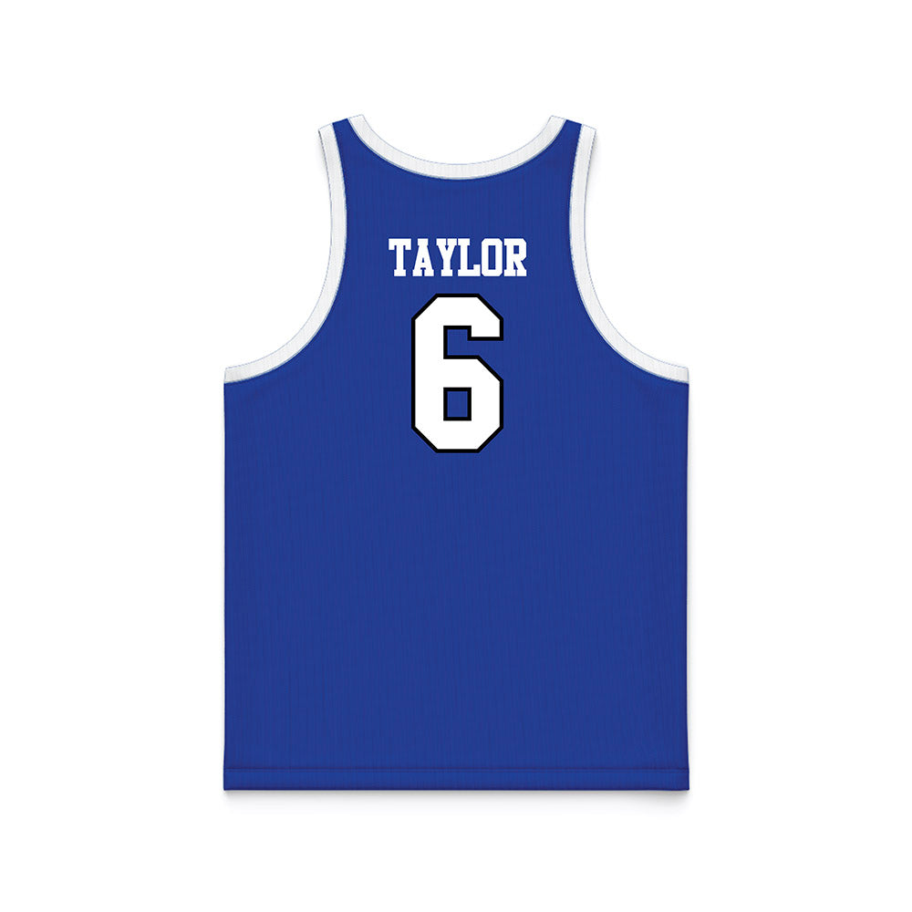 UNC Asheville - NCAA Men's Basketball : Kam Taylor - Royal Basketball Jersey-1
