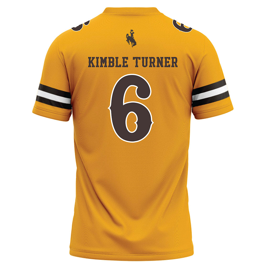 Wyoming - NCAA Football : Kaiden Kimble Turner - Gold Football Jersey-1