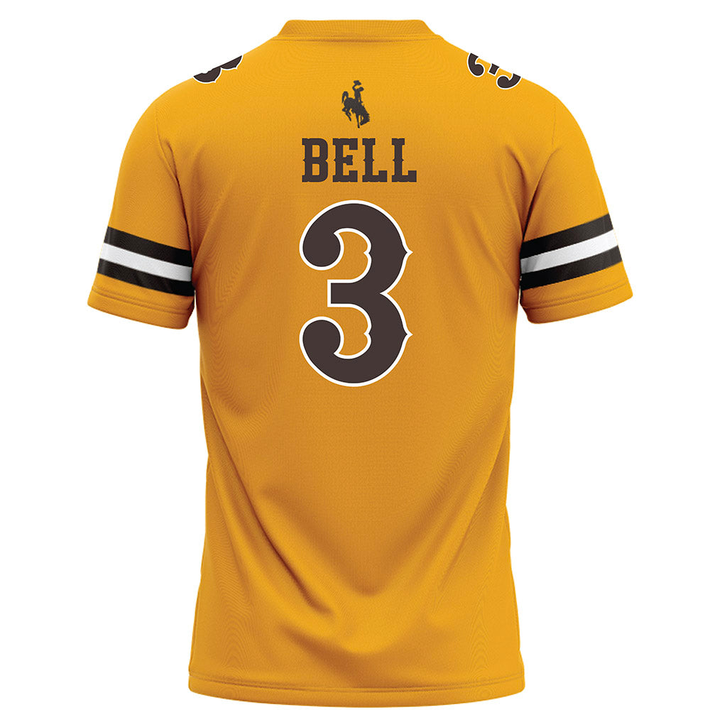 Wyoming - NCAA Football : Ian Bell - Gold Football Jersey-1