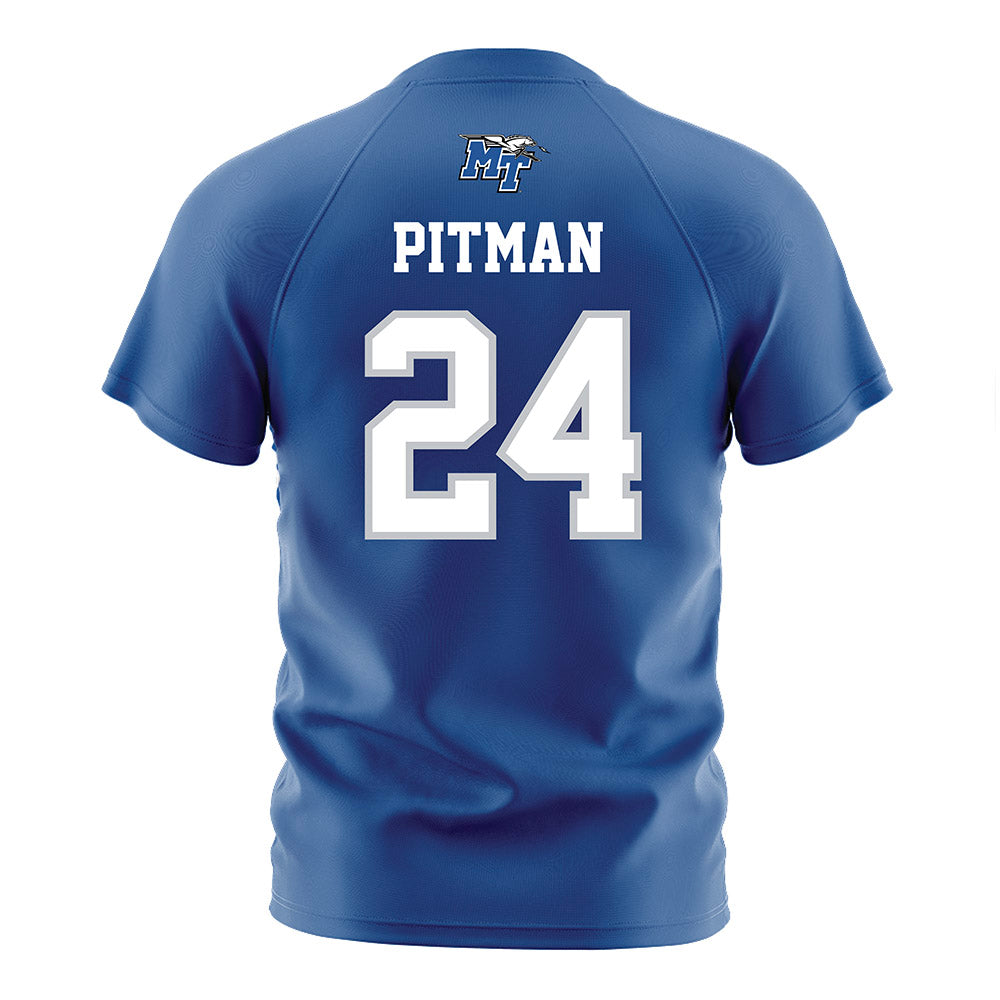 MTSU - NCAA Women's Soccer : Payton Pitman - Blue Soccer Jersey-1