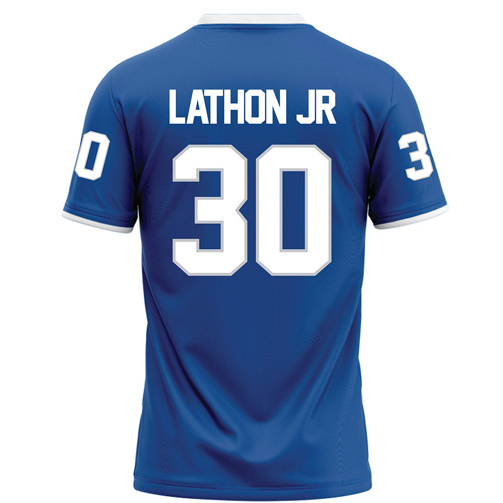 MTSU - NCAA Football : Rob Lathon Jr - Blue Football Jersey-1