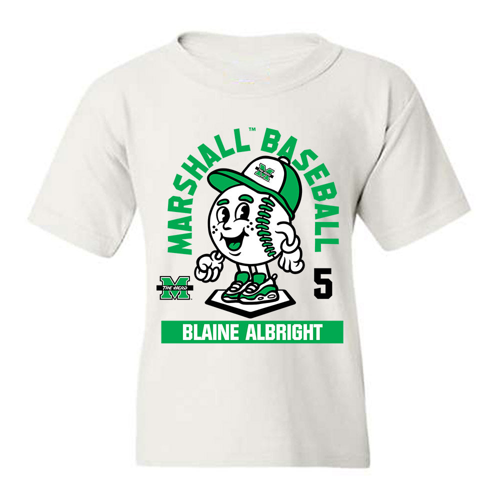Marshall - NCAA Baseball : Blaine Albright - Fashion Shersey Youth T-Shirt-0