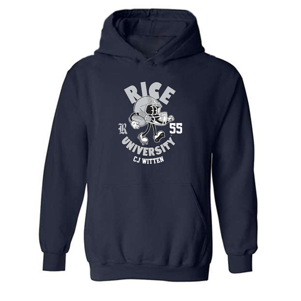 Rice - NCAA Football : CJ Witten - Fashion Shersey Hooded Sweatshirt-0