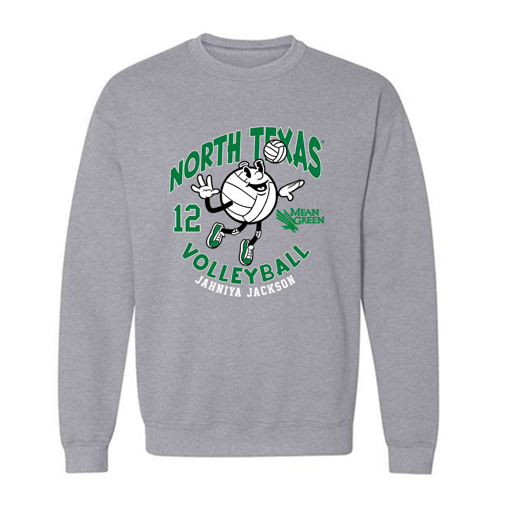 North Texas - NCAA Women's Volleyball : Jahniya Jackson - Fashion Shersey Crewneck Sweatshirt-0