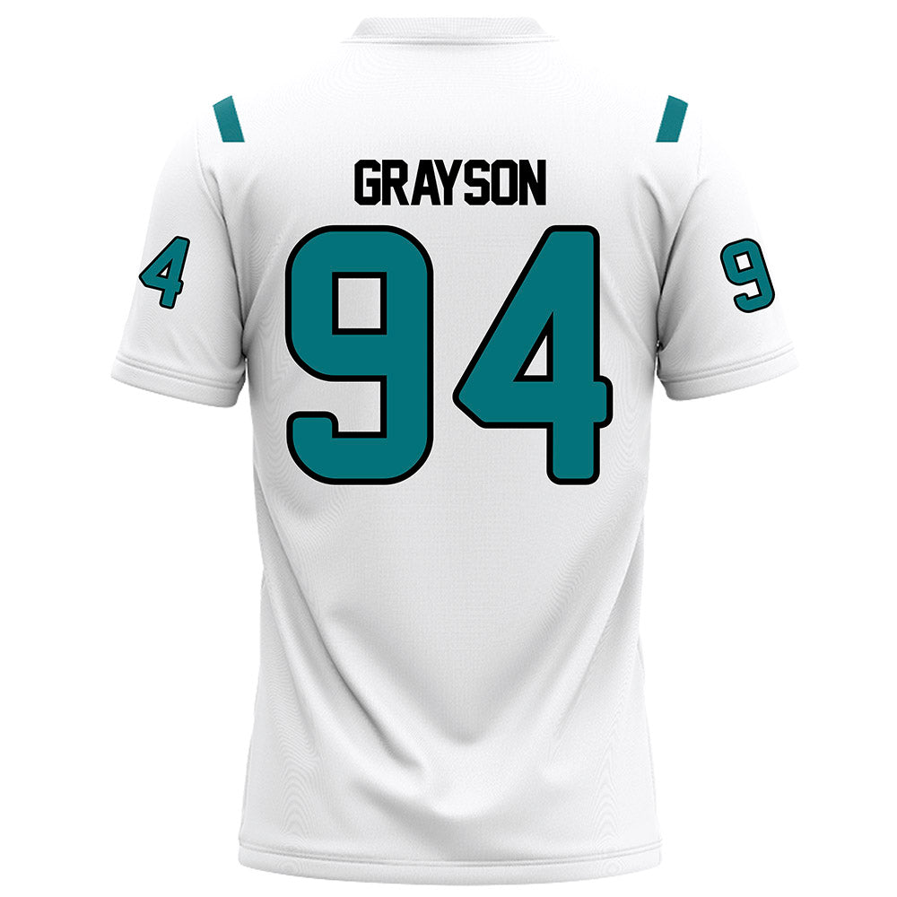 Coastal Carolina - NCAA Football : Donovan Grayson - White Football Jersey-1