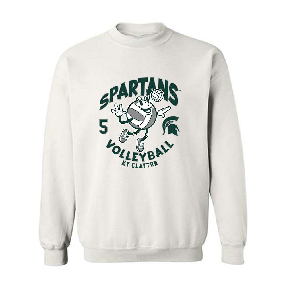 Michigan State - NCAA Women's Volleyball : Ky Clayton - Fashion Shersey Crewneck Sweatshirt
