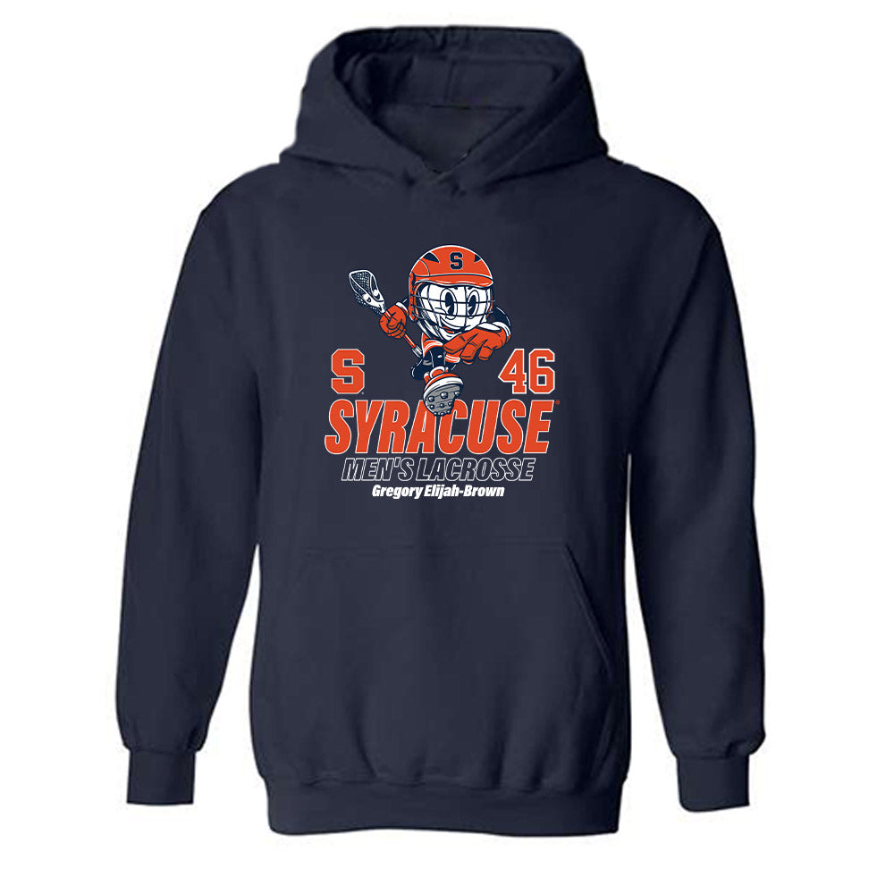 Syracuse - NCAA Men's Lacrosse : Gregory Elijah-Brown - Fashion Shersey Hooded Sweatshirt-0