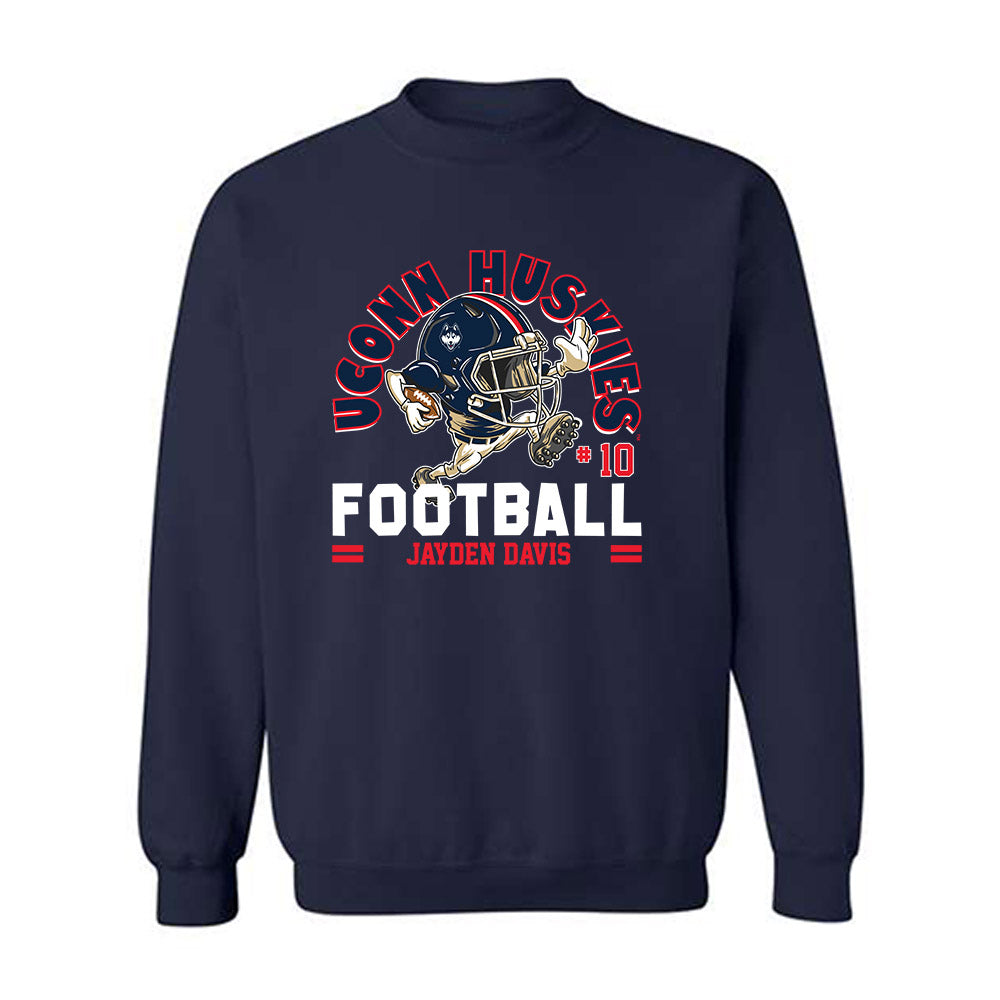 UConn - NCAA Football : Jayden Davis - Fashion Shersey Crewneck Sweatshirt-0