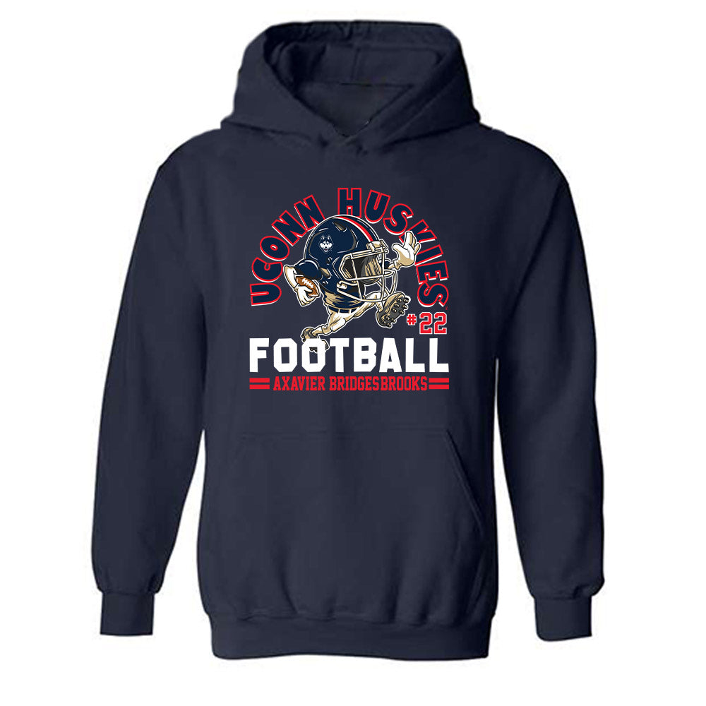 UConn - NCAA Football : Axavier Bridges-Brooks - Fashion Shersey Hooded Sweatshirt-0