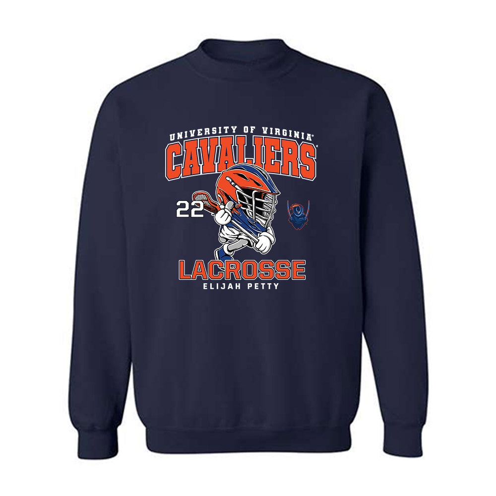 Virginia - NCAA Men's Lacrosse : Elijah Petty - Fashion Shersey Crewneck Sweatshirt-0