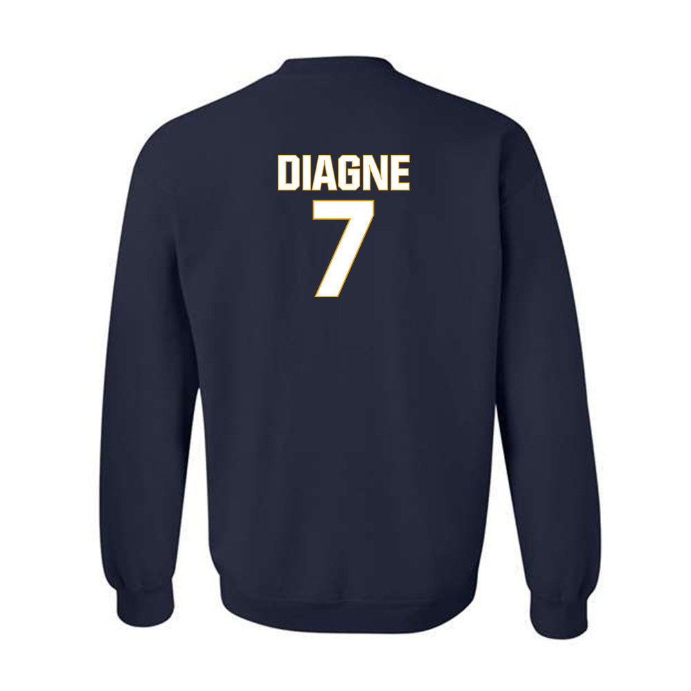 West Virginia - NCAA Football : Chams Diagne - Fashion Shersey Crewneck Sweatshirt-1