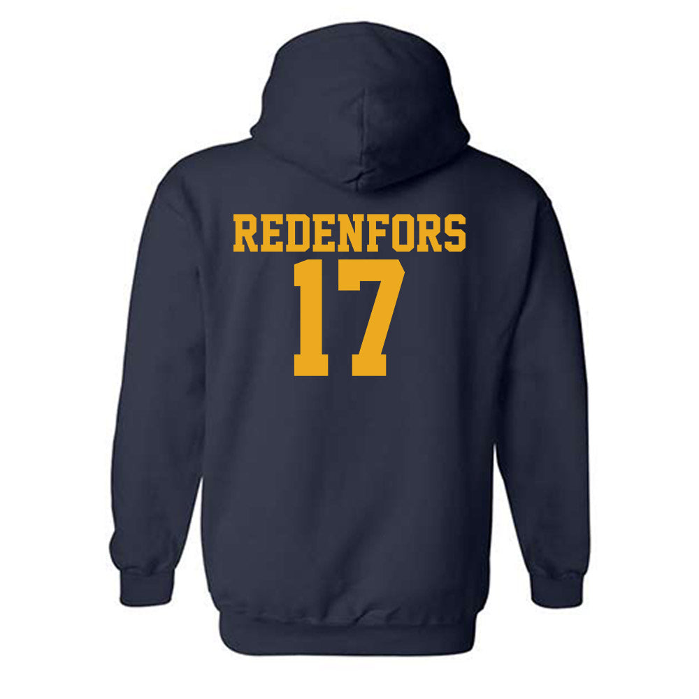 West Virginia - NCAA Men's Soccer : Jacob Redenfors - Fashion Shersey Hooded Sweatshirt-1