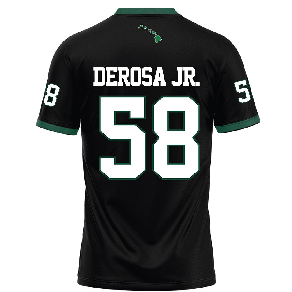 Hawaii - NCAA Football : Denaris Derosa Jr. - Black Football Jersey-1