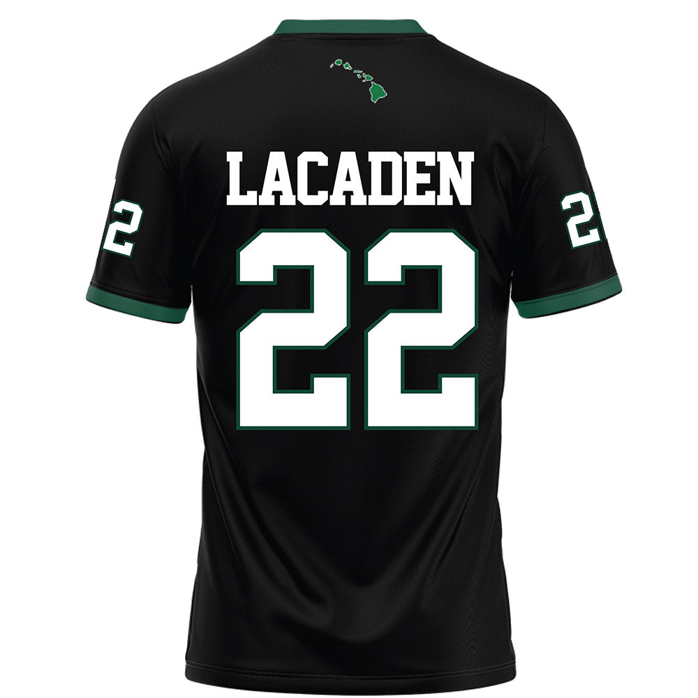 Hawaii - NCAA Football : Titan Lacaden - Black Football Jersey-1