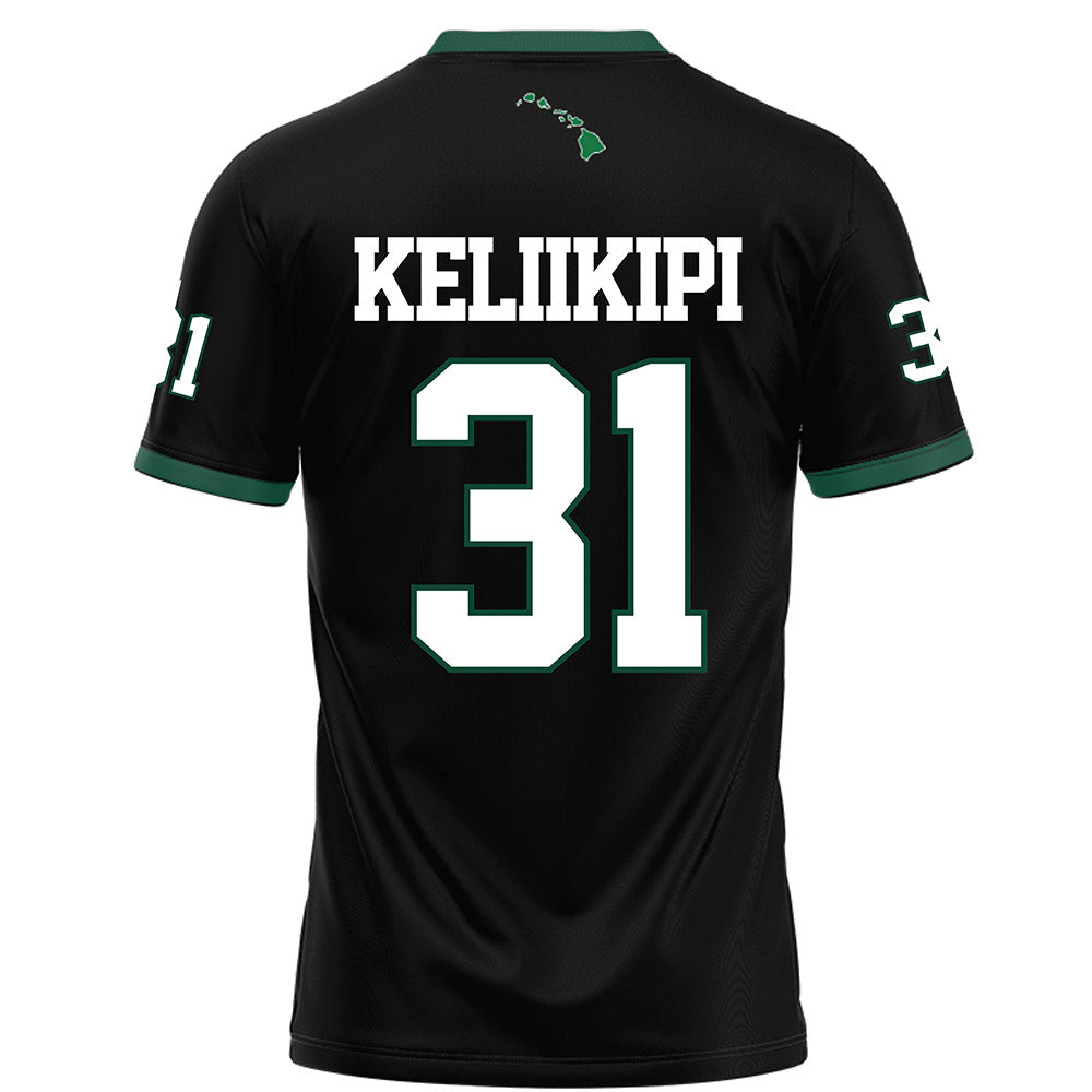 Hawaii - NCAA Football : Tryton Keliikipi - Black Football Jersey-1