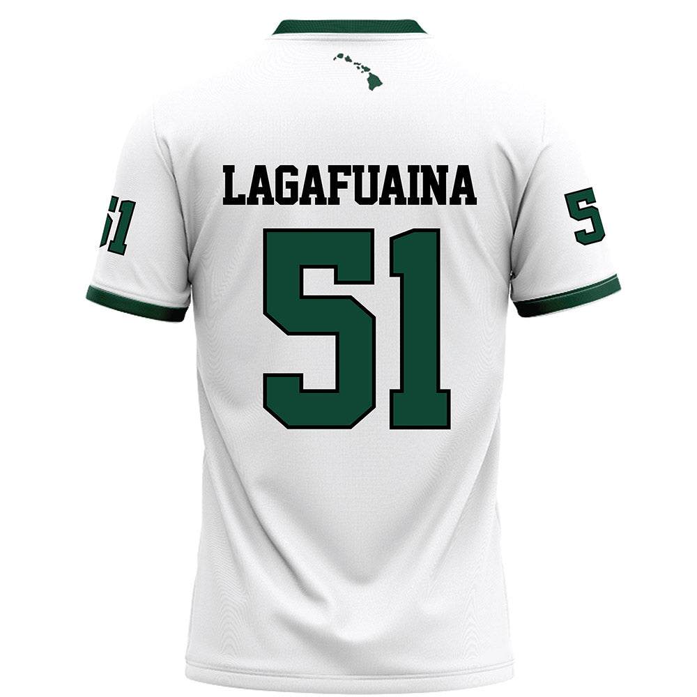 Hawaii - NCAA Football : LesterLaisene Lagafuaina - White Football Jersey-1
