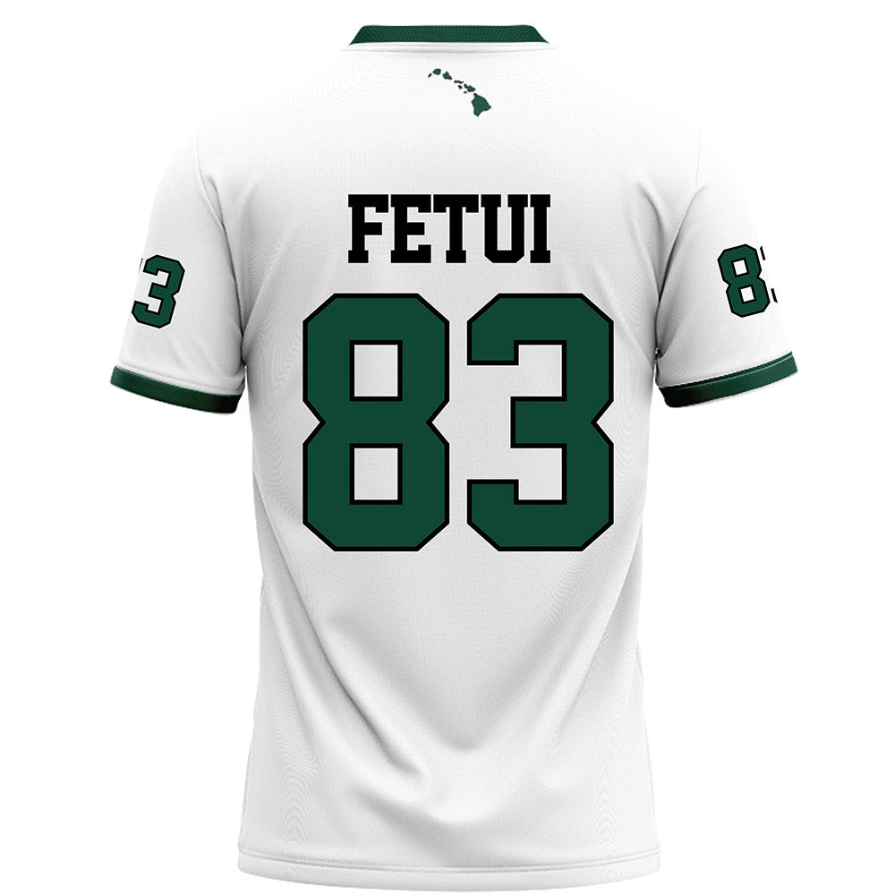 Hawaii - NCAA Football : Josiah Fetui - White Football Jersey-1