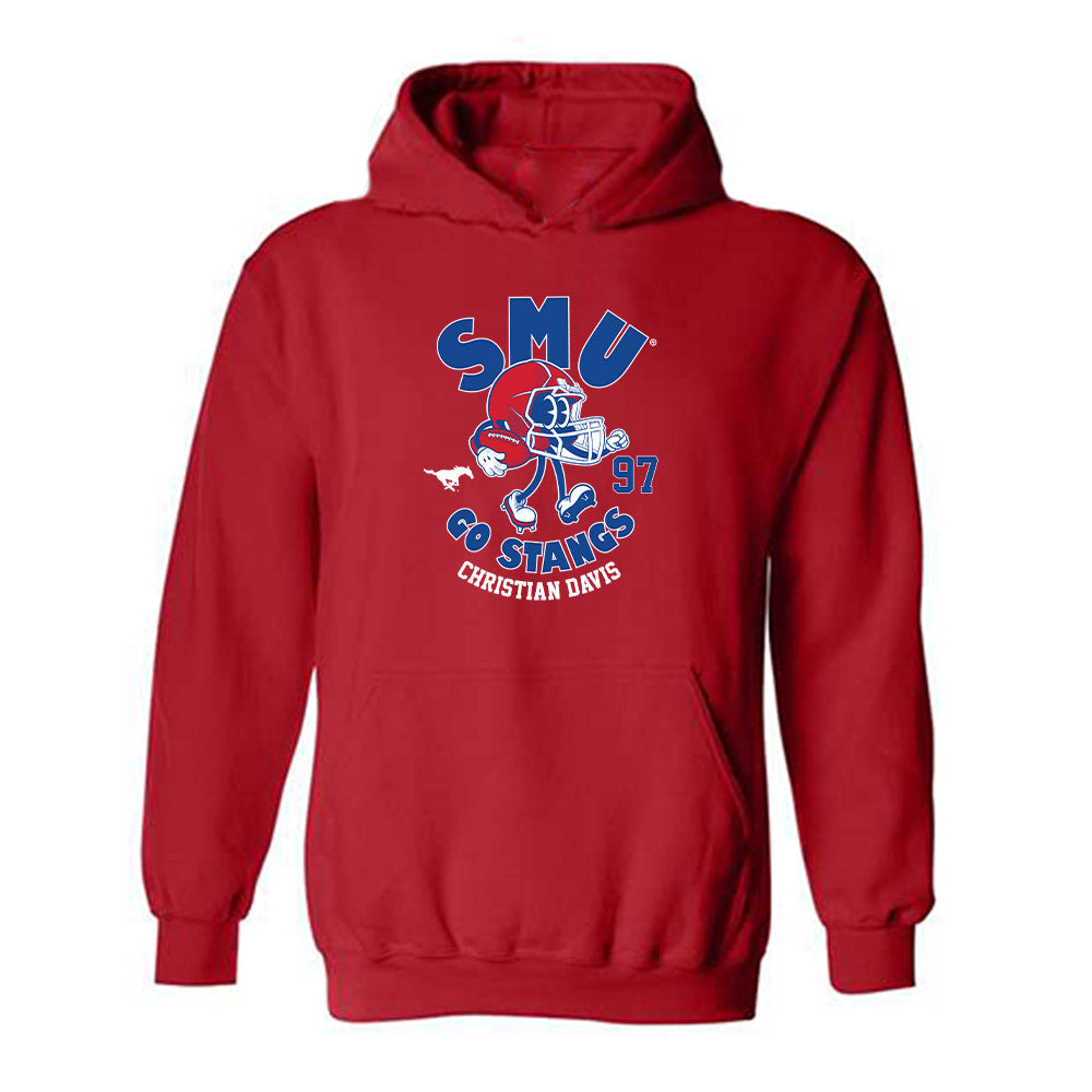 SMU - NCAA Football : Christian Davis - Hooded Sweatshirt-0
