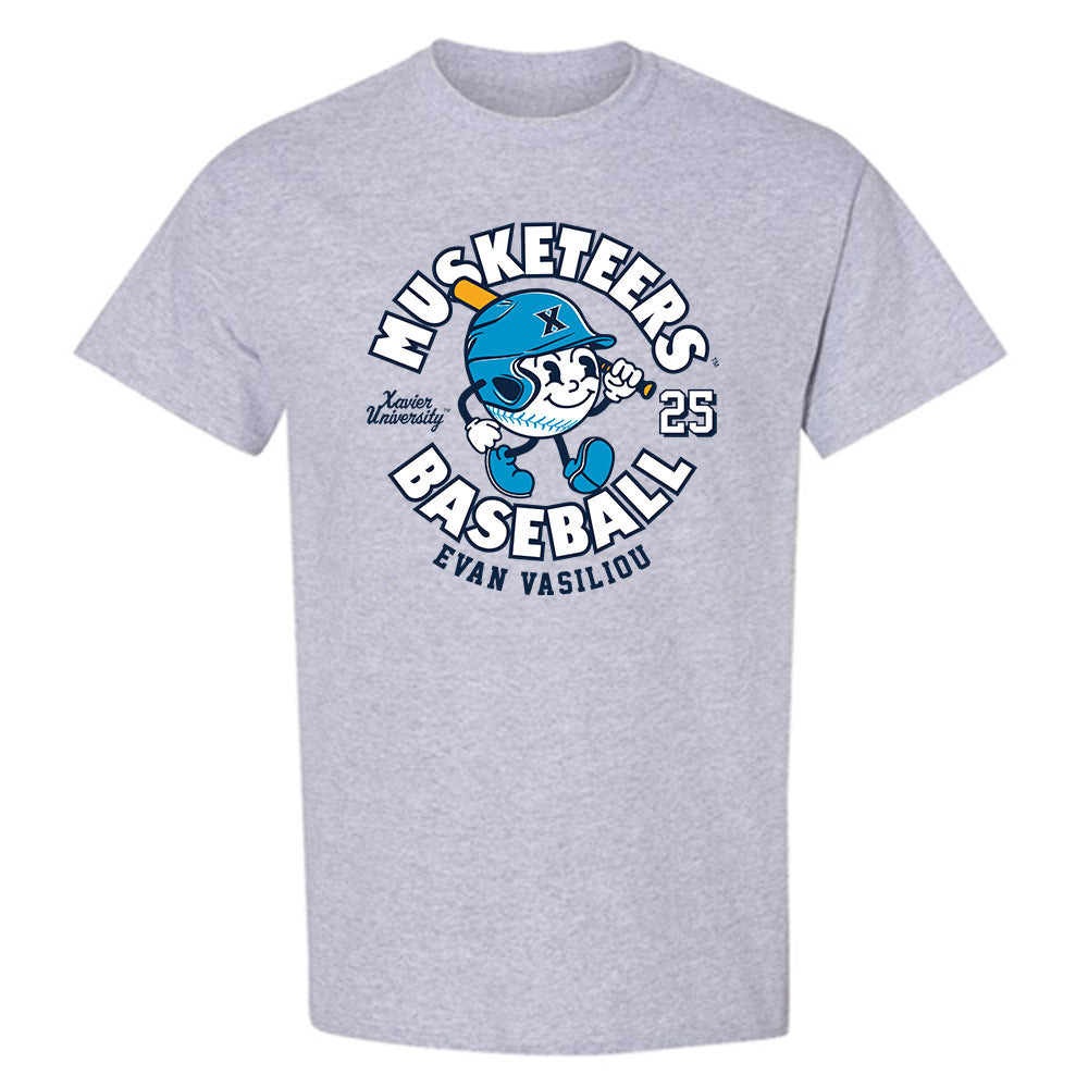 Xavier - NCAA Baseball : Evan Vasiliou - Fashion Shersey T-Shirt-0