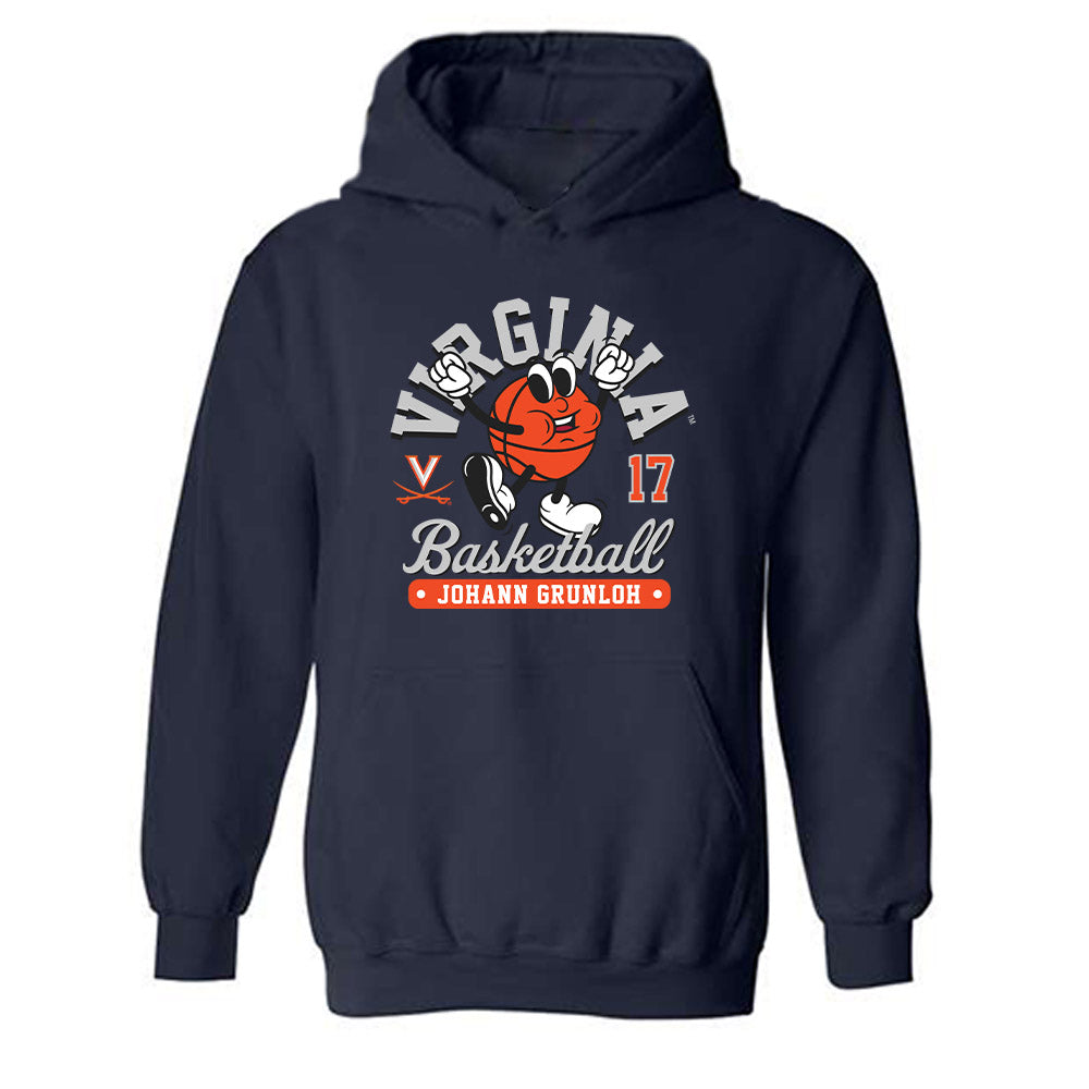 Virginia - NCAA Men's Basketball : Johann Grunloh - Fashion Shersey Hooded Sweatshirt-0