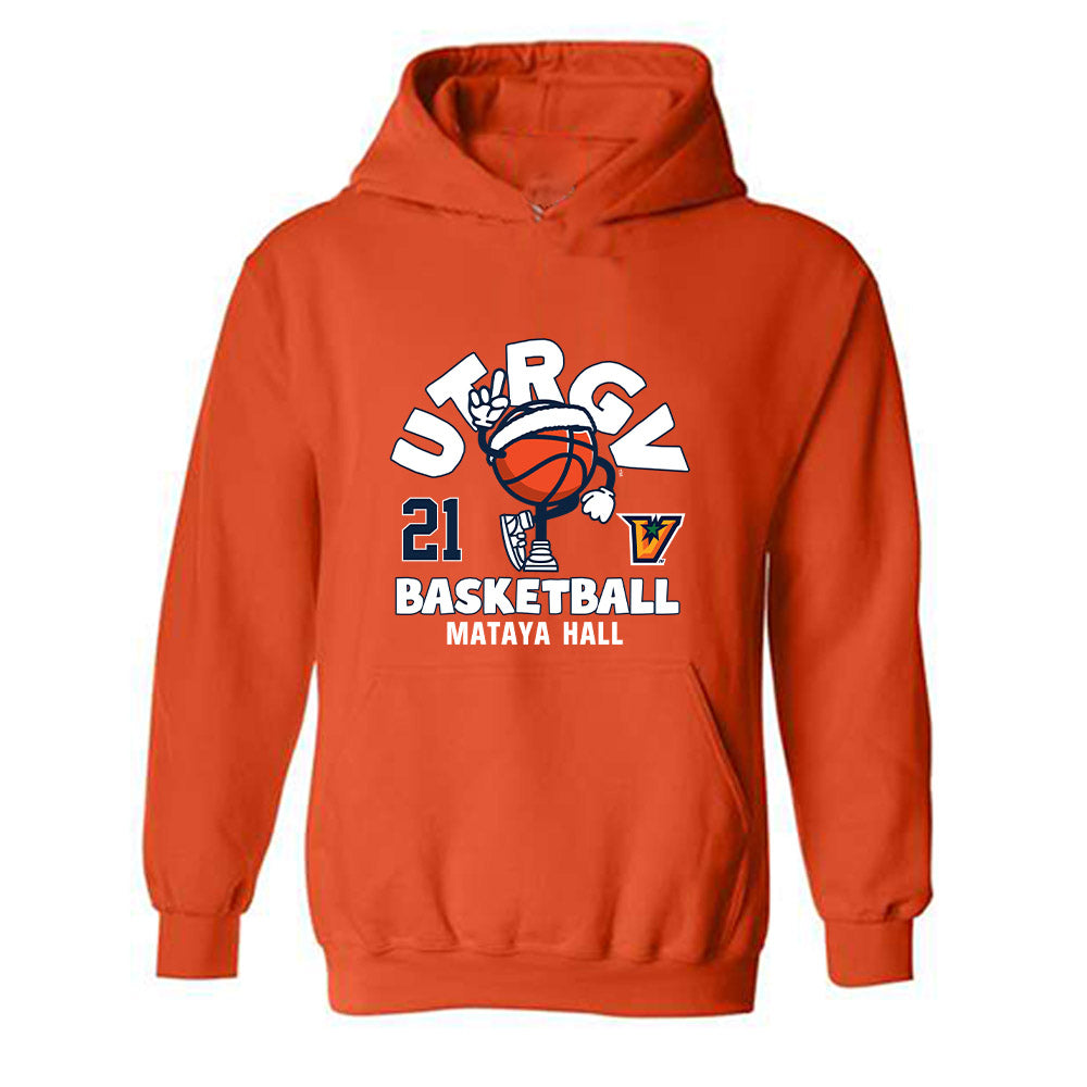 UTRGV - NCAA Women's Basketball : mataya hall - Fashion Shersey Hooded Sweatshirt-0
