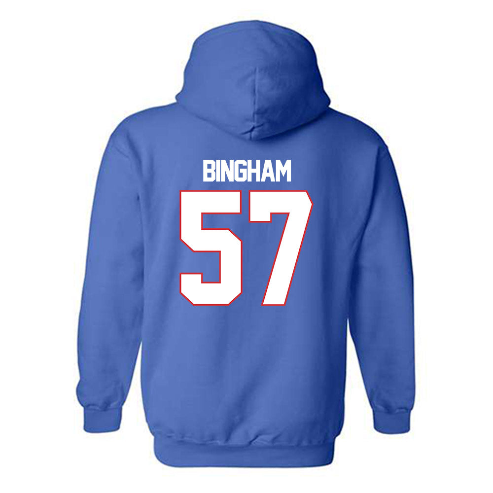 LA Tech - NCAA Football : Tadan Bingham - Generic Shersey Hooded Sweatshirt-1