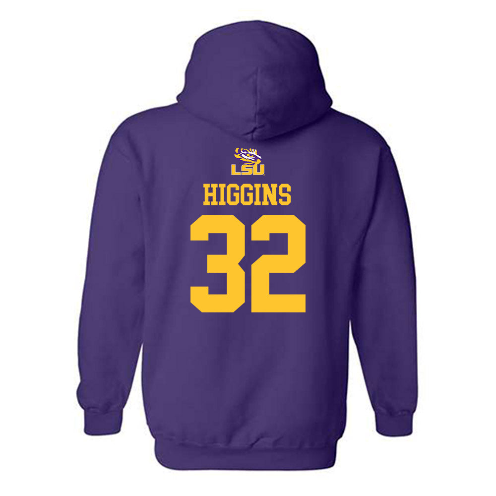 LSU - NCAA Football : Gavin Higgins - Replica Shersey Hooded Sweatshirt-1
