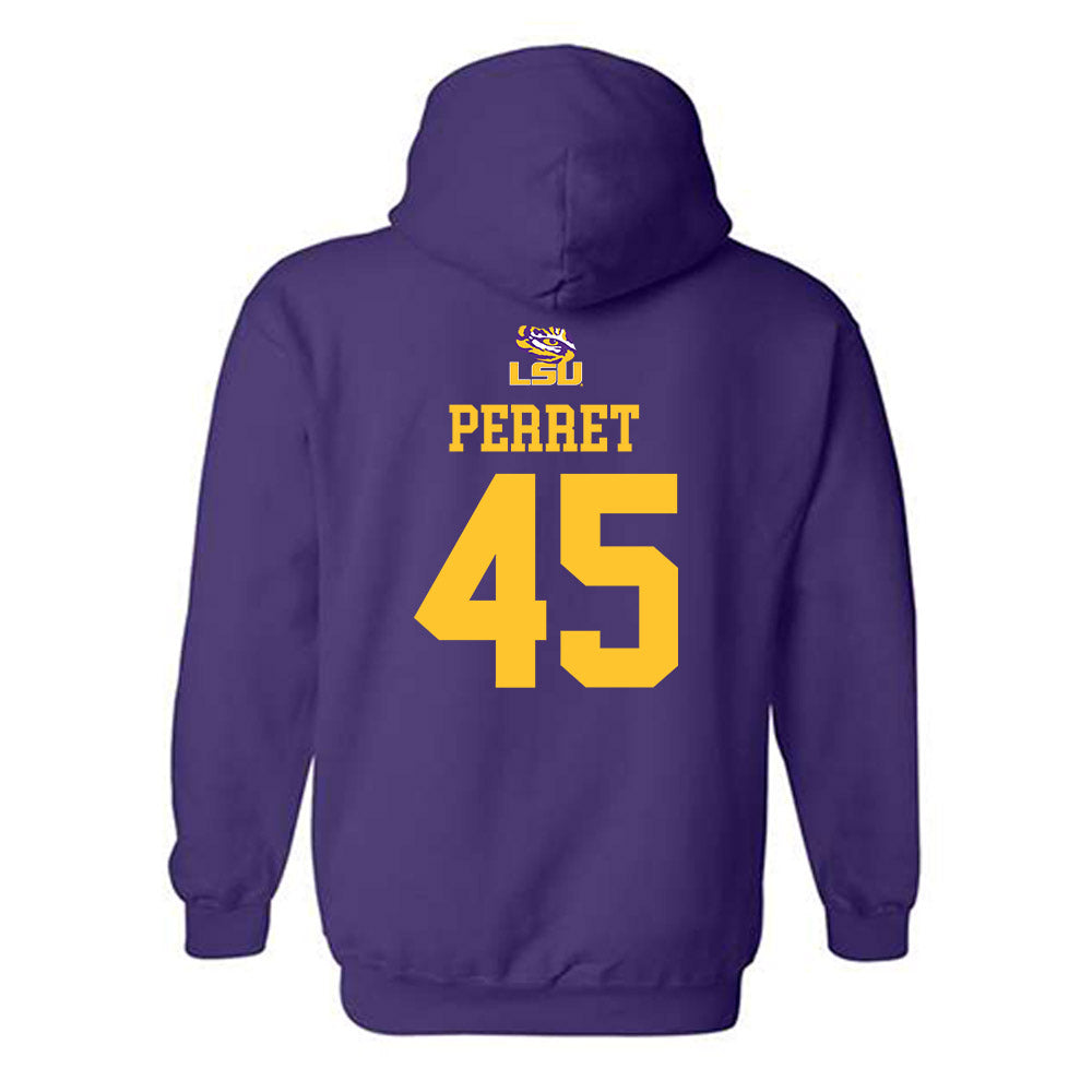 LSU - NCAA Football : Sean Perret - Replica Shersey Hooded Sweatshirt-1