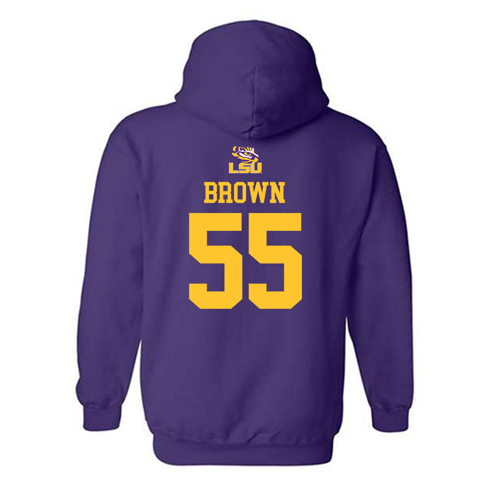 LSU - NCAA Football : Lamar Brown - Replica Shersey Hooded Sweatshirt-1